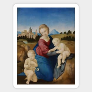 Madonna and Child with the Infant Saint John by Raphael Sticker